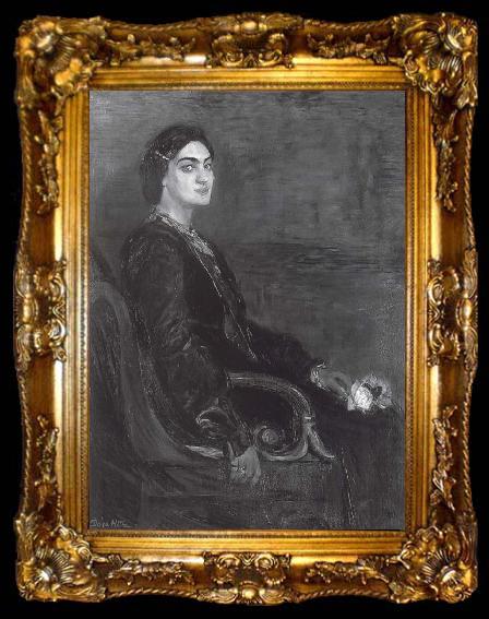framed  Adolf von Hildebrand Portrat Eleonore of yard man, ta009-2